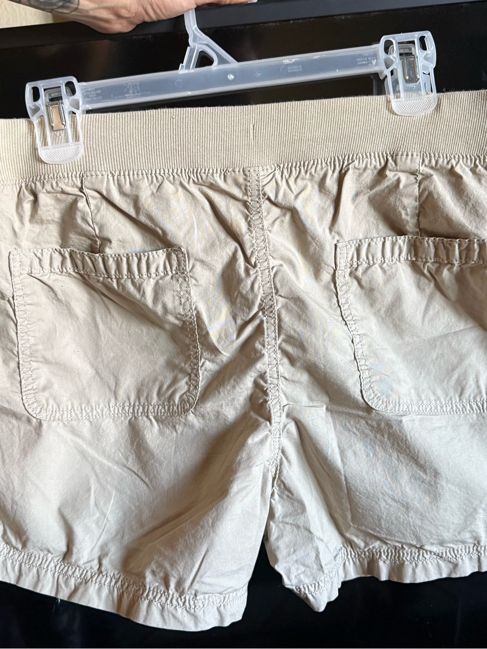 Classic Light Beige Elastic-Waist Women's Shorts